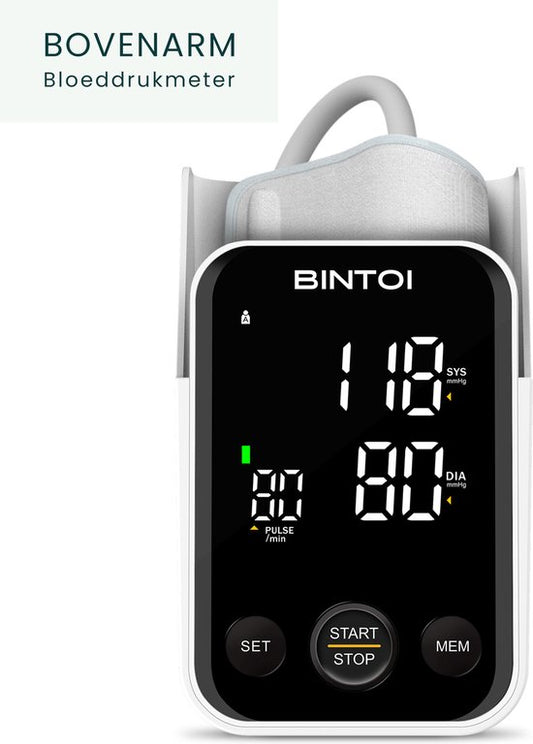 Bintoi® BX400 - Bloeddrukmeter Bovenarm - Hartslagmeter - Incl. Batterijen - 2 Gebruikers