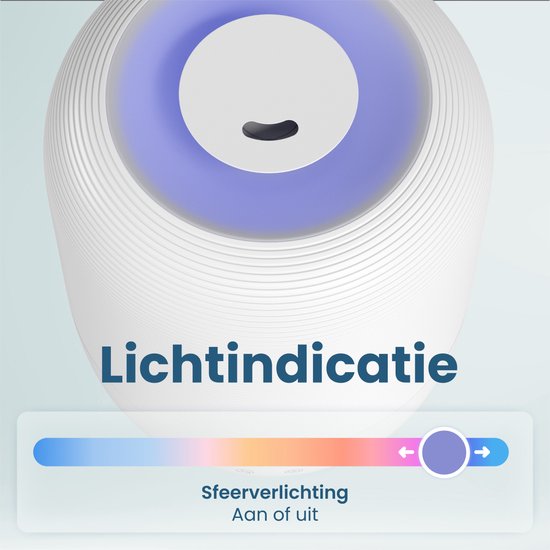 Auronic Luchtbevochtiger - 3L - Geschikt voor Slaapkamer, Babykamer, Kantoor, Woonkamer en Meer - Humidifier - BPA-Vrij - Wit