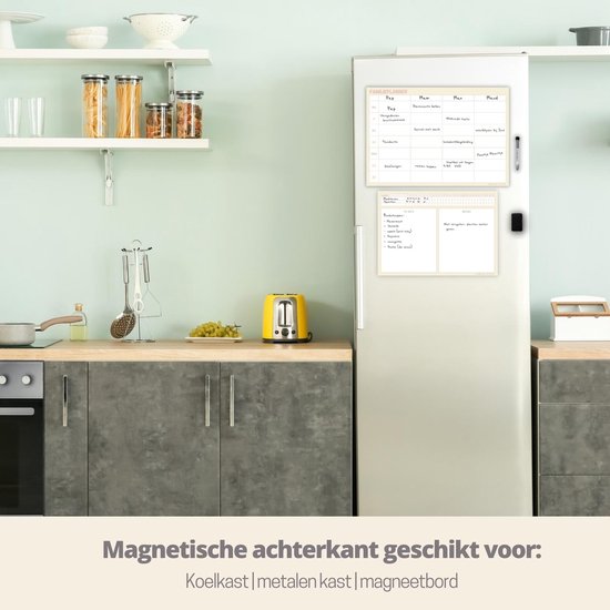 Magnetische familieplanner - weekplanner whiteboard - planner magnetisch - planbord - maandplanner magnetisch