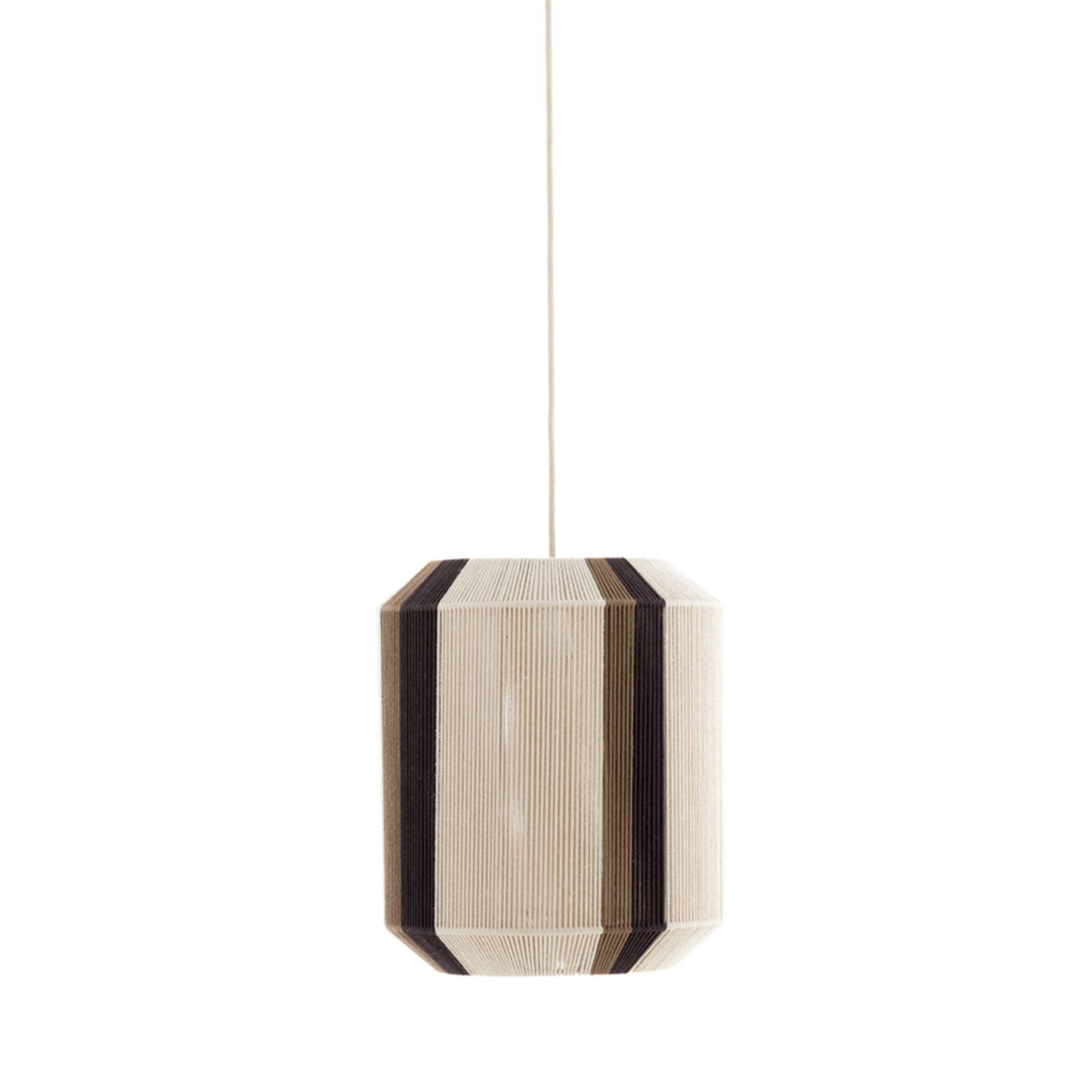 Light & Living Hanglamp Kozana – Ø 36 x 43 cm – Stijlvolle Textiel Lamp In Crème/Donkerbruin – Sfeervolle Ronde Verlichting Voor Woonkamer – Exclusief Lichtbron – E27