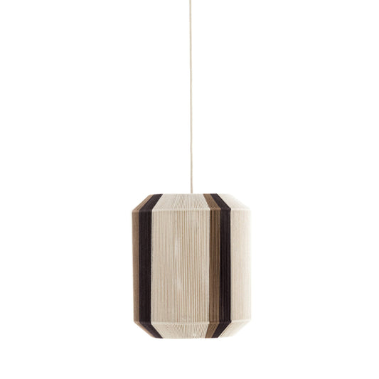 Light & Living Hanglamp Kozana – Ø 36 x 43 cm – Stijlvolle Textiel Lamp In Crème/Donkerbruin – Sfeervolle Ronde Verlichting Voor Woonkamer – Exclusief Lichtbron – E27