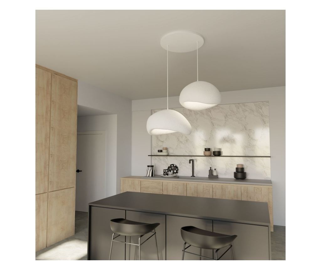 Wabi Loom Wabi Sabi Grainbeams – 2‑Lamps Hanglamp – In Hoogte Verstelbaar – Wit
