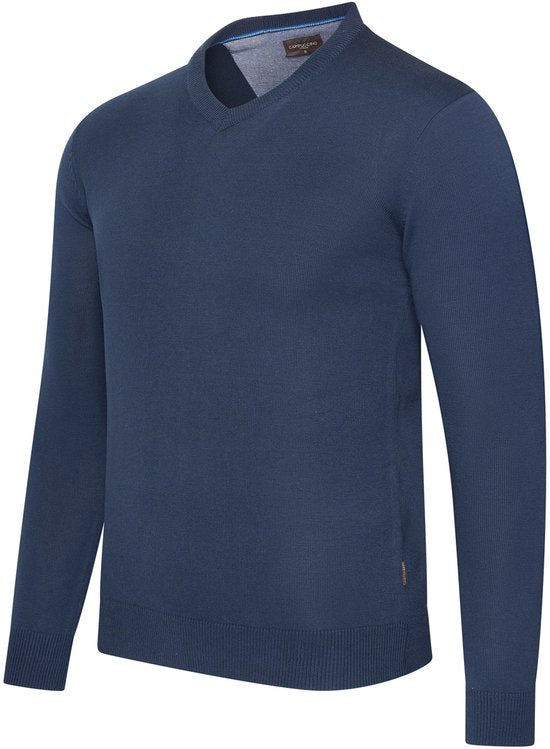 Cappuccino Italia - Heren Trui Salerno Pullover - Blauw - Maat XXL