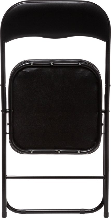 Klapstoel met pvc zitting - Zwart - 44 x 48 x 79 cm - Metaal - Bijzet stoelen - Inklapbaar