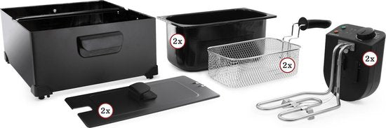 Tomado TDF6001B - Dubbele frituurpan - 2 x 3 liter - koude zone - zwart
