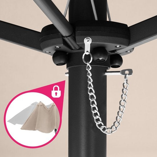 tectake® - Dubbele parasol Silia - Terrasparasol - XXL-parasol - Incl. beschermhoes - beige - 404253
