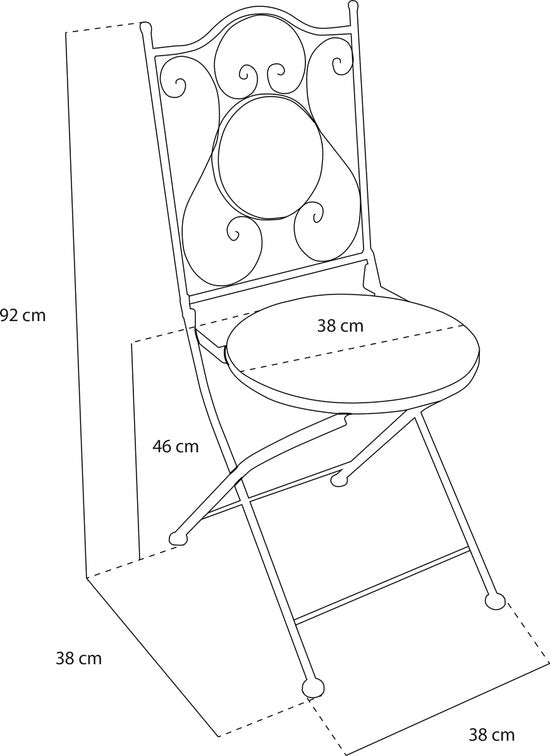 AXI Amélie Bistroset Mozaïek Bloemen Roze - Metalen frame met keramische tegeltjes – Balkonset 2 stoelen en tafel