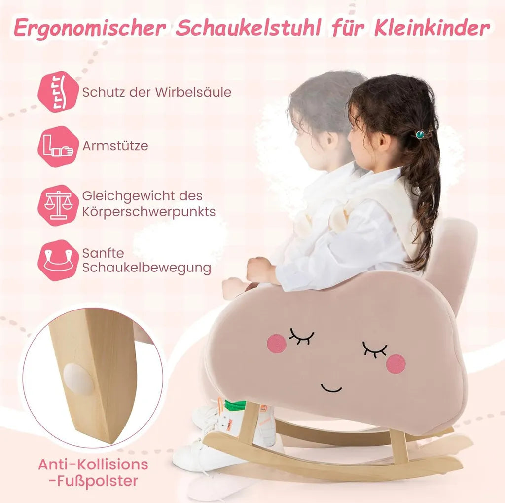 COSTWAY Kinderschommelstoel voor peuters Roze
