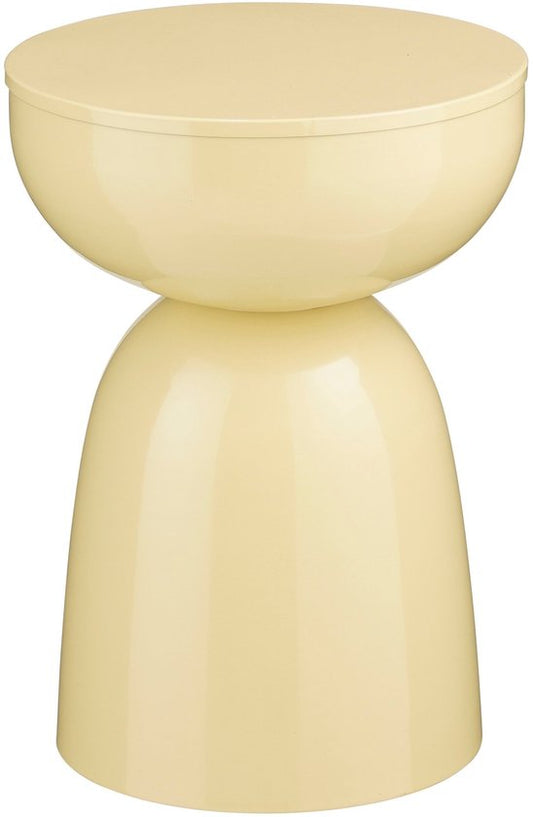 Mica Decorations Elliot Bijzettafel - Bijzettafel Rond H45 x Ø32 cm - Bijzettafeltje voor Woonkamer of Slaapkamer - Ideaal als Plantentafeltje - IJzer met Poedercoating - Beige