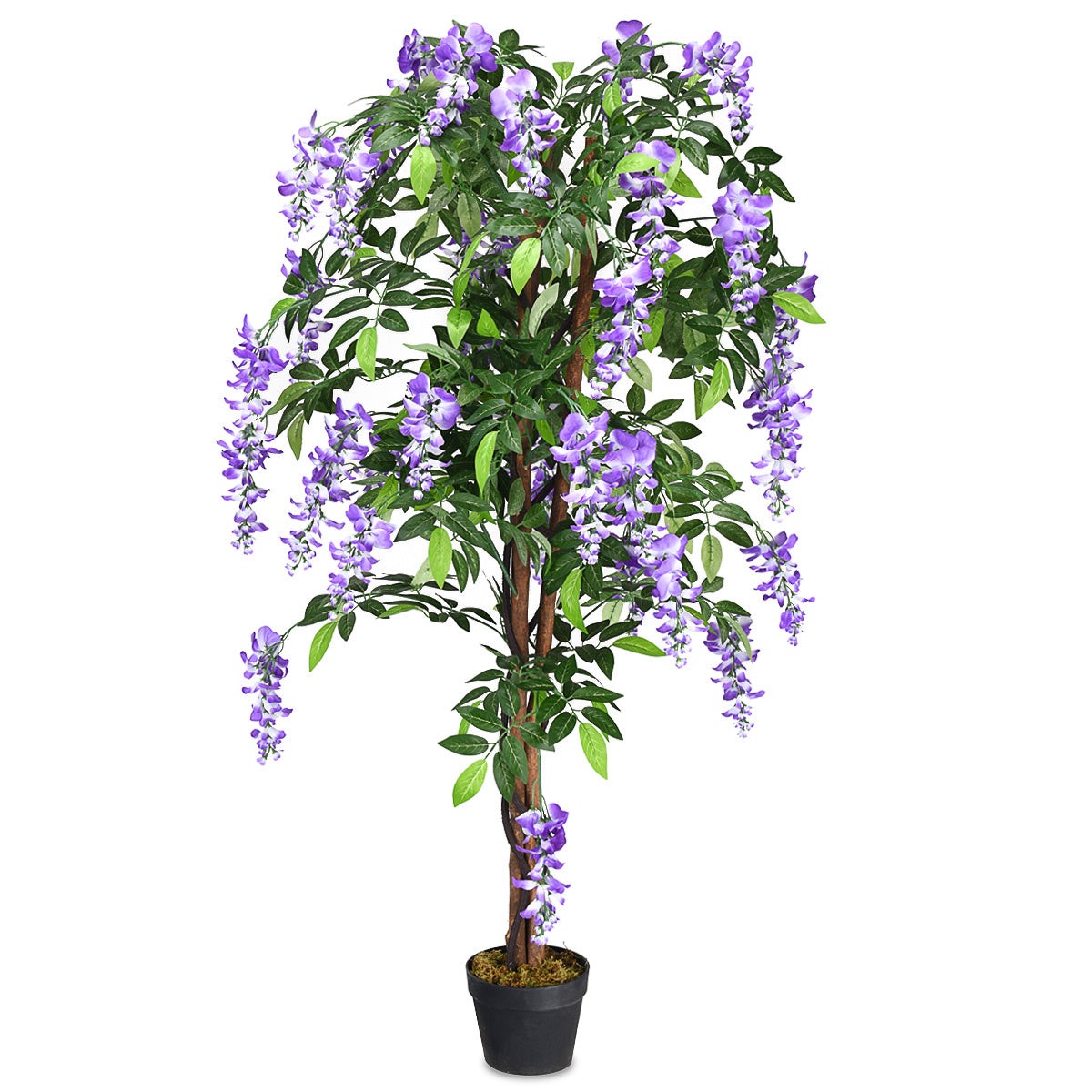 Coast Kunstplant met Stabiele Pot - 150 cm - Paars - Polyester/Hout