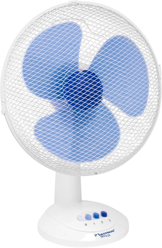 Bestron Tafelventilator Ø 35cm, Ventilator met 3 snelheidsstanden & 75° graden draaifunctie, 40Watt, DDF35W, kleur: wit
