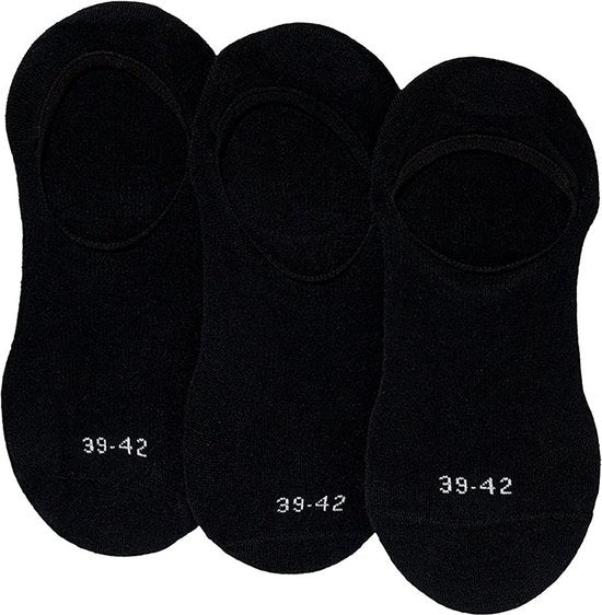 3-paar No Show lage sneaker sokken - Footies kousenvoetjes - 38 - Zwart