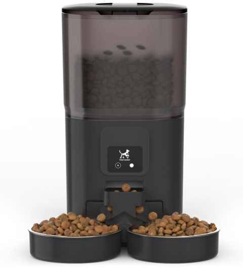 Viervoeter Feed Dual Voerautomaat - Zwart - 28 x 22 x 36 cm - 7L, Dubbele Bak, App & WiFi