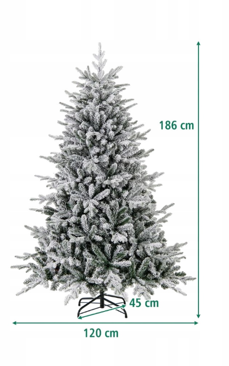 Kunstkerstboom met LED-verlichting – 186 cm – Groen/Wit – Coast