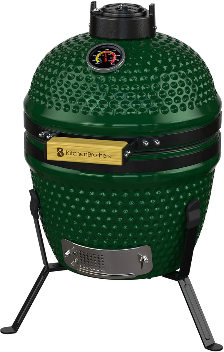 KitchenBrothers Kamado BBQ - 27 cm - Keramische Houtskool barbecue - tot 1000°C