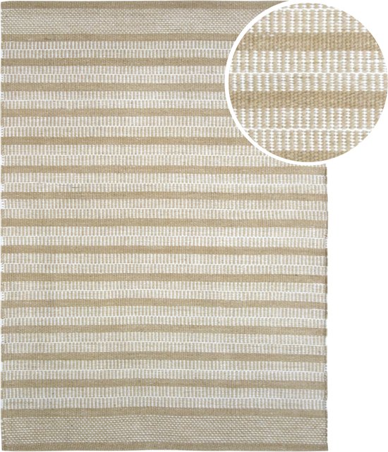 AXI Aruba Buitenkleed – Rechthoekig – 160 x 230 cm – Geel – Geometrisch patroon - Buitenkleed – Buitentapijt – Weer- en UV-bestendig – Plat geweven – Tuintapijt – Voor binnen en buiten - Handgeweven