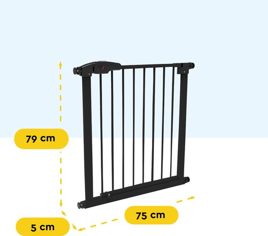 BRASQ Traphekje zonder Boren - Veiligheidshek - 75 t/m 93 cm - Verlengbaar - Klembevestiging - Metaal - Zwart