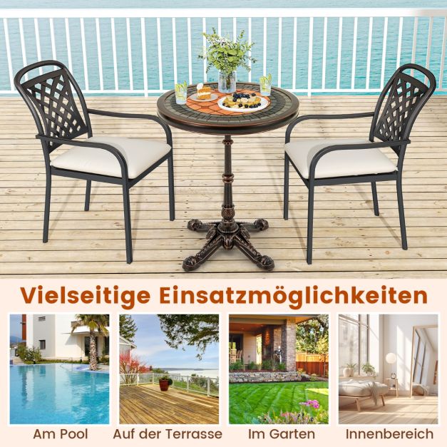 Coast Ronde Bistrotafel – Gietaluminium Tuintafel Ø60,5 x 73 cm – Brons