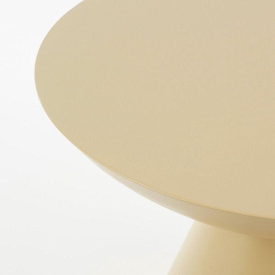 Mica Decorations Celise - Bijzettafel met Ruim Tafelblad voor Binnen - Salontafel Stevig en Stabiel Ontwerp - Nachtkastje Formaat Geschikt voor Woonkamer - H44 x Ø59 cm - Beige