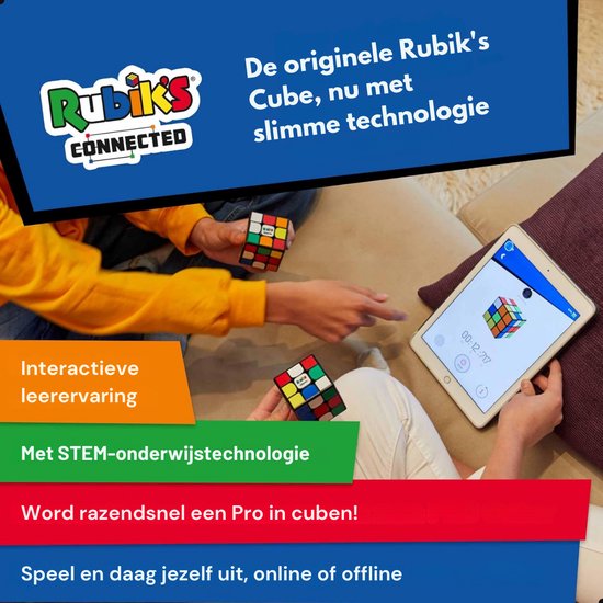 Rubik's Connected X - Slimme Kubus - Bluetooth Kubus - Educatief Speelgoed - Interactief Speelgoed - 3cm x 3cm