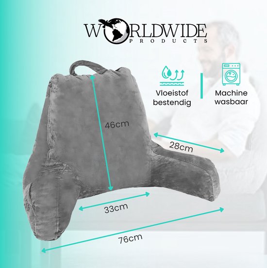 WorldWide products Leeskussen met Armsteunen - Relax kussen memory foam – voor in Bed
