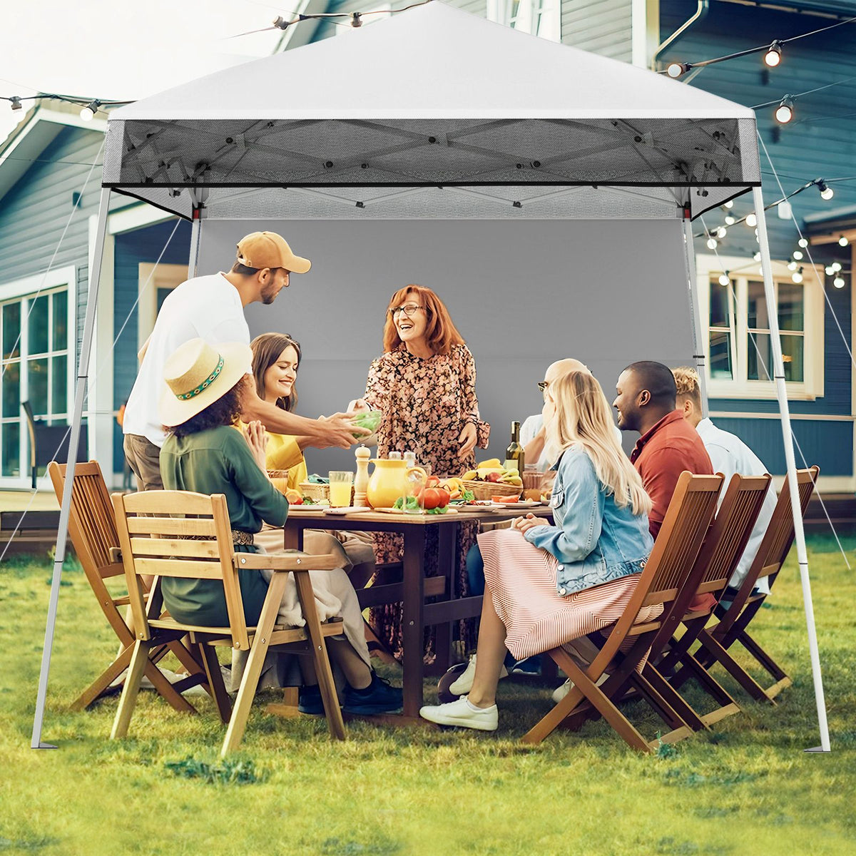 Coast Pop-up vouwpaviljoen 2 x 2 m – hoogteverstelbaar – met zijwand – waterdicht – wit