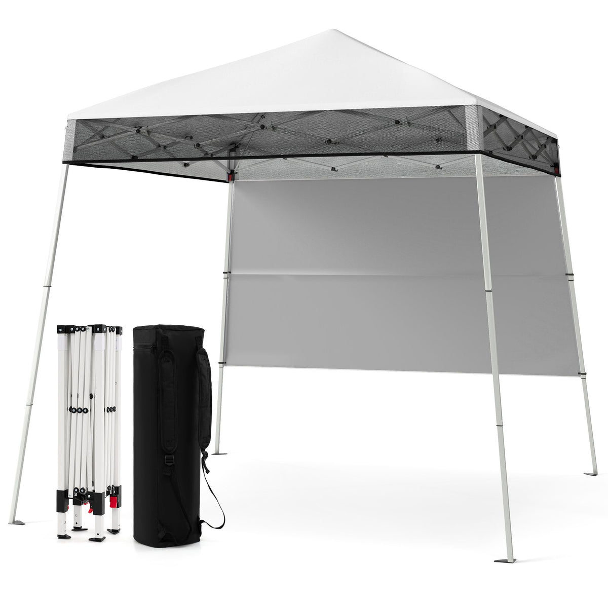 Coast Pop-up vouwpaviljoen 2 x 2 m – hoogteverstelbaar – met zijwand – waterdicht – wit