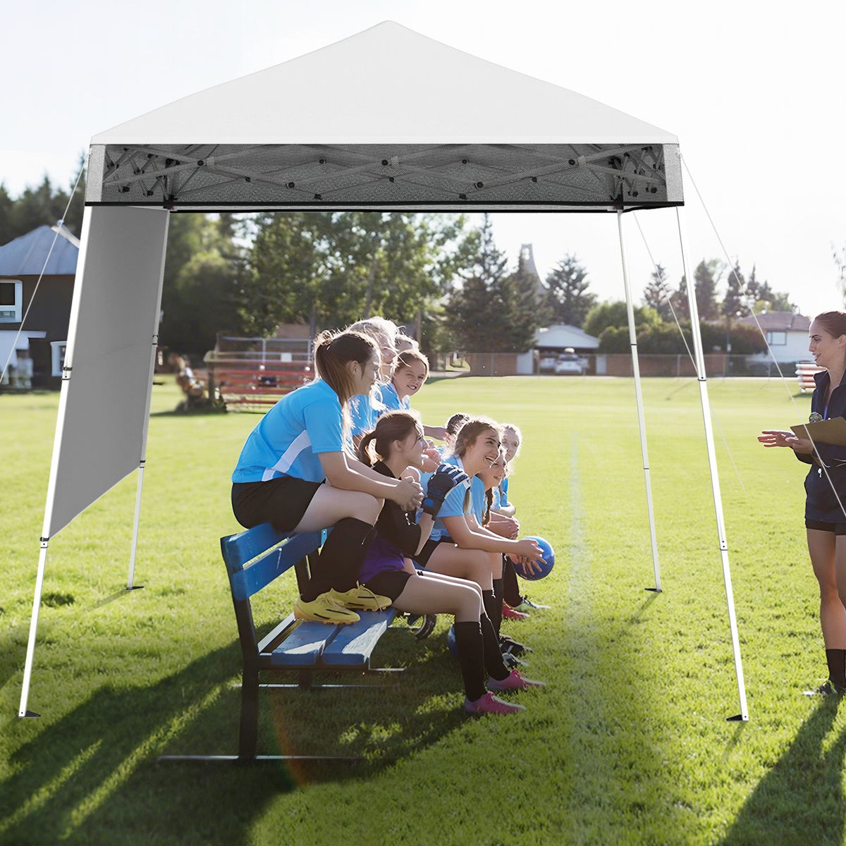Coast Pop-up vouwpaviljoen 2 x 2 m – hoogteverstelbaar – met zijwand – waterdicht – wit