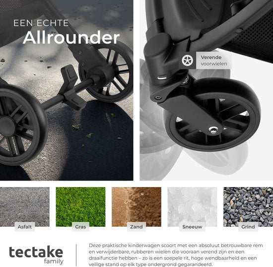 tectake® Buggy Kinderwagen Finn - Lichtgewicht plooibuggy - Inklapbaar en met opvouwbare kap - Zonwerend - Draagkracht 15kg - Antraciet