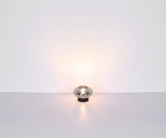Plafondlamp SHAUN ø18CM E27 Matt zwart 1-Lichts Smoked