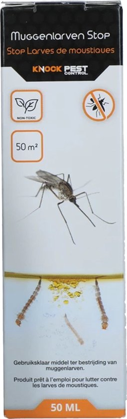 Knock Pest Control Muggenlarven Stop 50 ml - Middel ter Bestrijding van Muggenlarven - Geschikt voor de behandeling van stilstaand Water - Vijver en Aquarium - Effectieve werking tot 4 weken