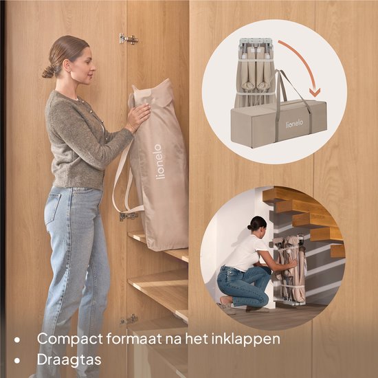 Lionelo Florence Easy Fold - Grondbox / Baby Box – Zeer Snel Inklapbaar – 150x180 cm – voor Thuis en Tuin – 0-48 maanden – Veilige kinderbox – Draagtas – Compact na Inklappen – Speelbox met Ademend Gaas – 2 Zij-ingangen met rits
