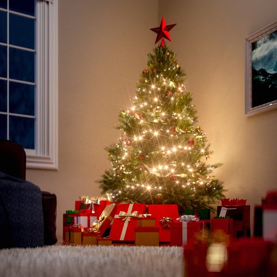 Casaria Kerstboom 180cm PVC – Sneeuw Effect Denneappels - Groen-Wit