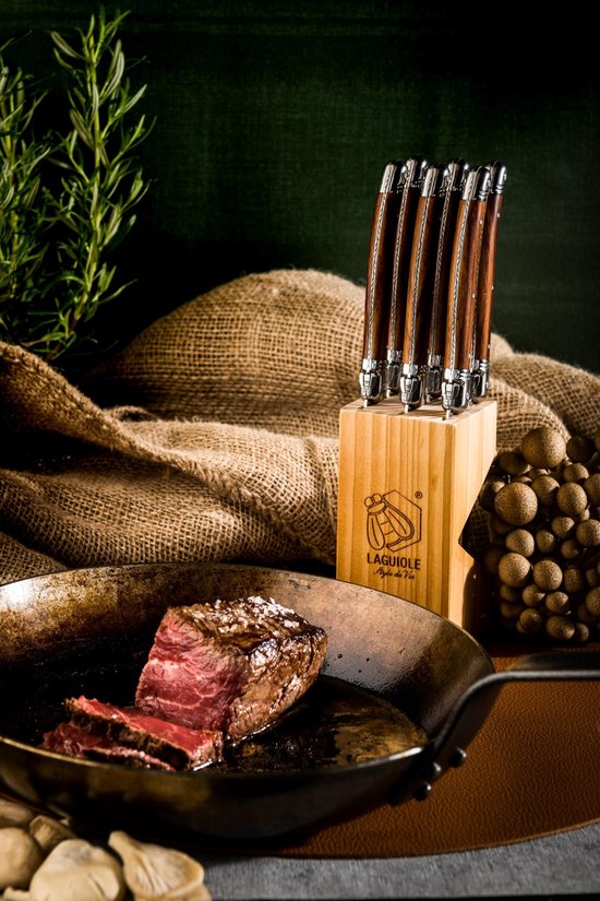 Laguiole Style de Vie Steakmessen Premium Line - 6-delig - Houtkleurig