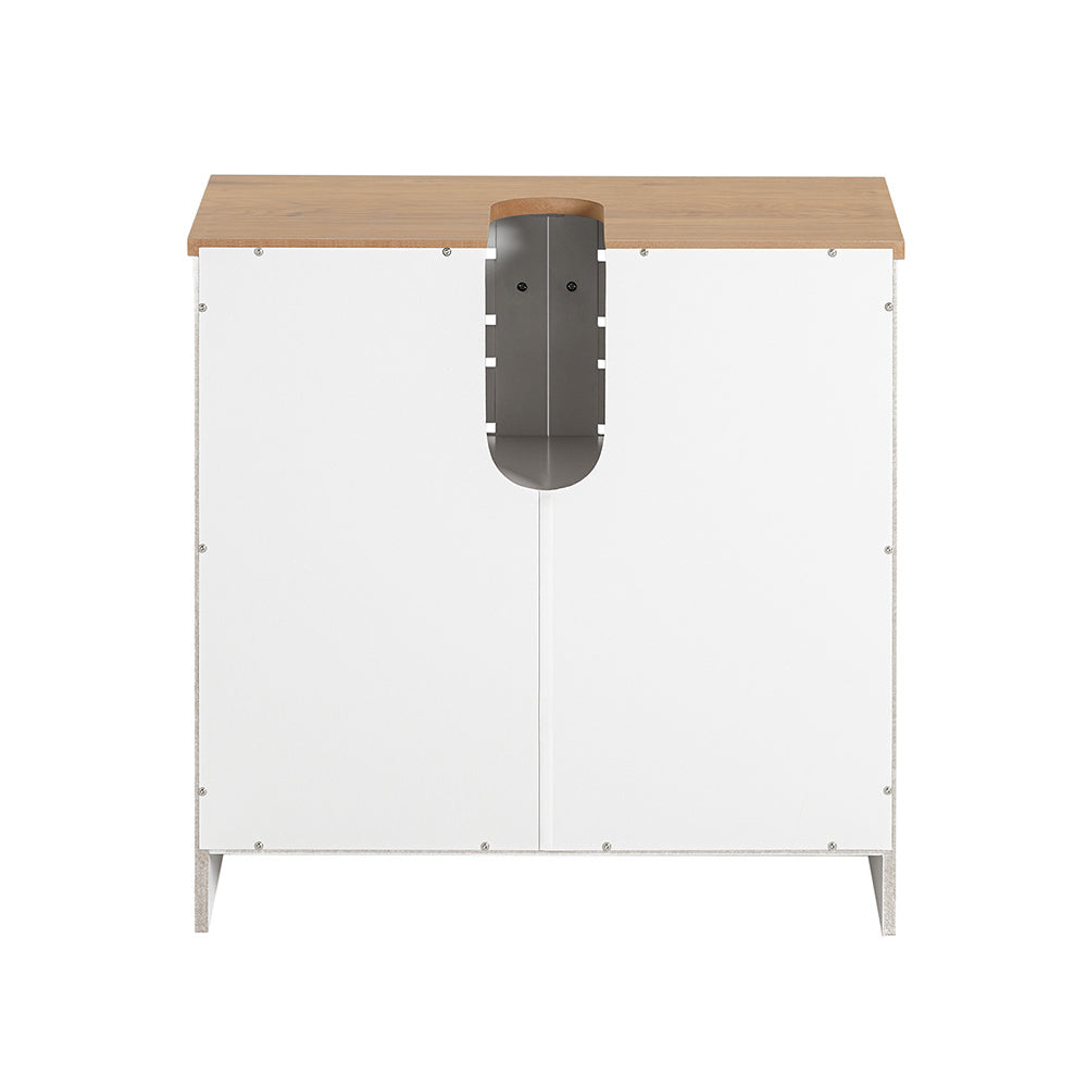 SoBuy Wastafelmeubel - 2 Laags - 2 Deurs - 60 x 30 x 59 cm - Wit