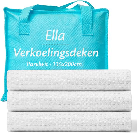 EL-Life Koeldeken 135x200 cm - 100% Bio-Tencel - Zelfkoelende deken - Cooling blanket - Zomerdekbed - Zomerdeken - Parelwit