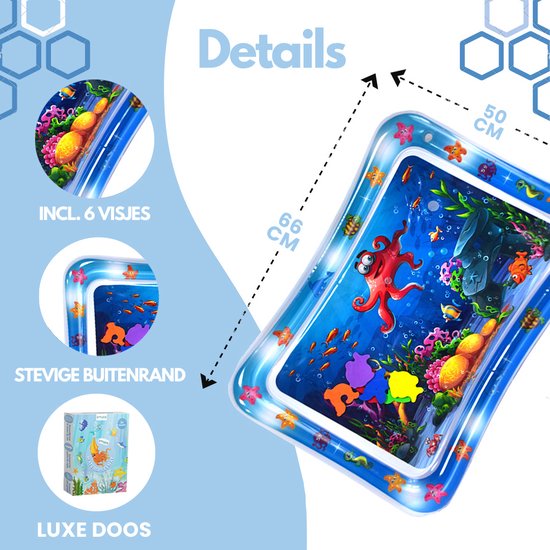 Spoused Waterspeelmat - Watermat - Speelmat baby - Speelkleed baby - Tummy Time - Luxe Geschenkdoos