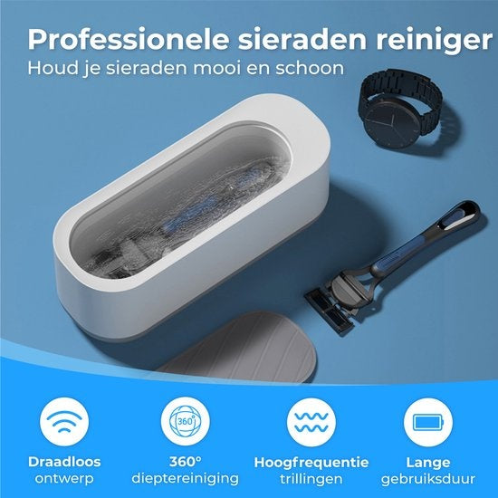 Nuvance - Ultrasoon Reiniger - Reinigingsapparaat voor Sieraden en Brillen - Ultrasone - Ultrasonic Cleaner - 300ml
