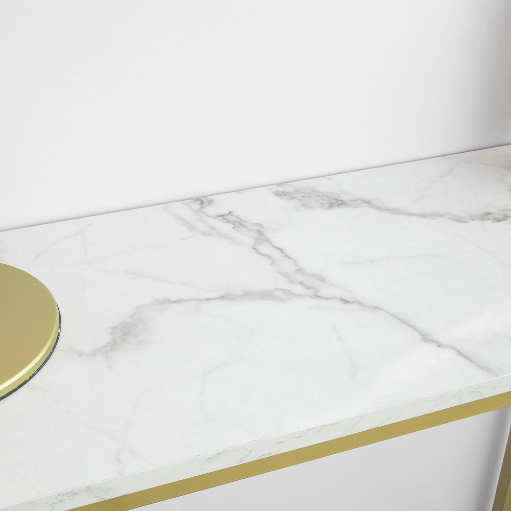 SoBuy Consoletafel - Wit Tafelblad - Gouden Frame - 80x75x30 cm  - FSB29-G