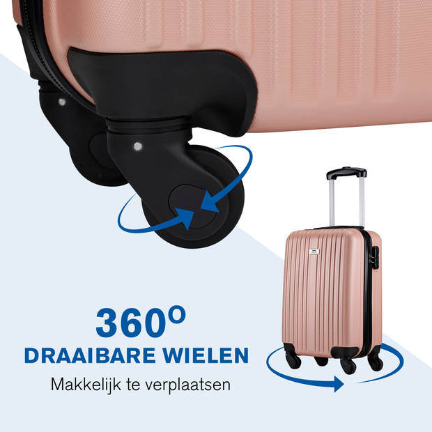 Slazenger Kofferset – 2-Delig: 26L & 71L – 63 x 43 x 26 cm + 43 x 30 x 20 cm – Rosé