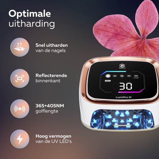 Beeperfect® UV Lamp Gelnagels - Nagellamp - UV Led - Nageldroger - Draadloos - Reflecterende binnenkant - Rose Goud