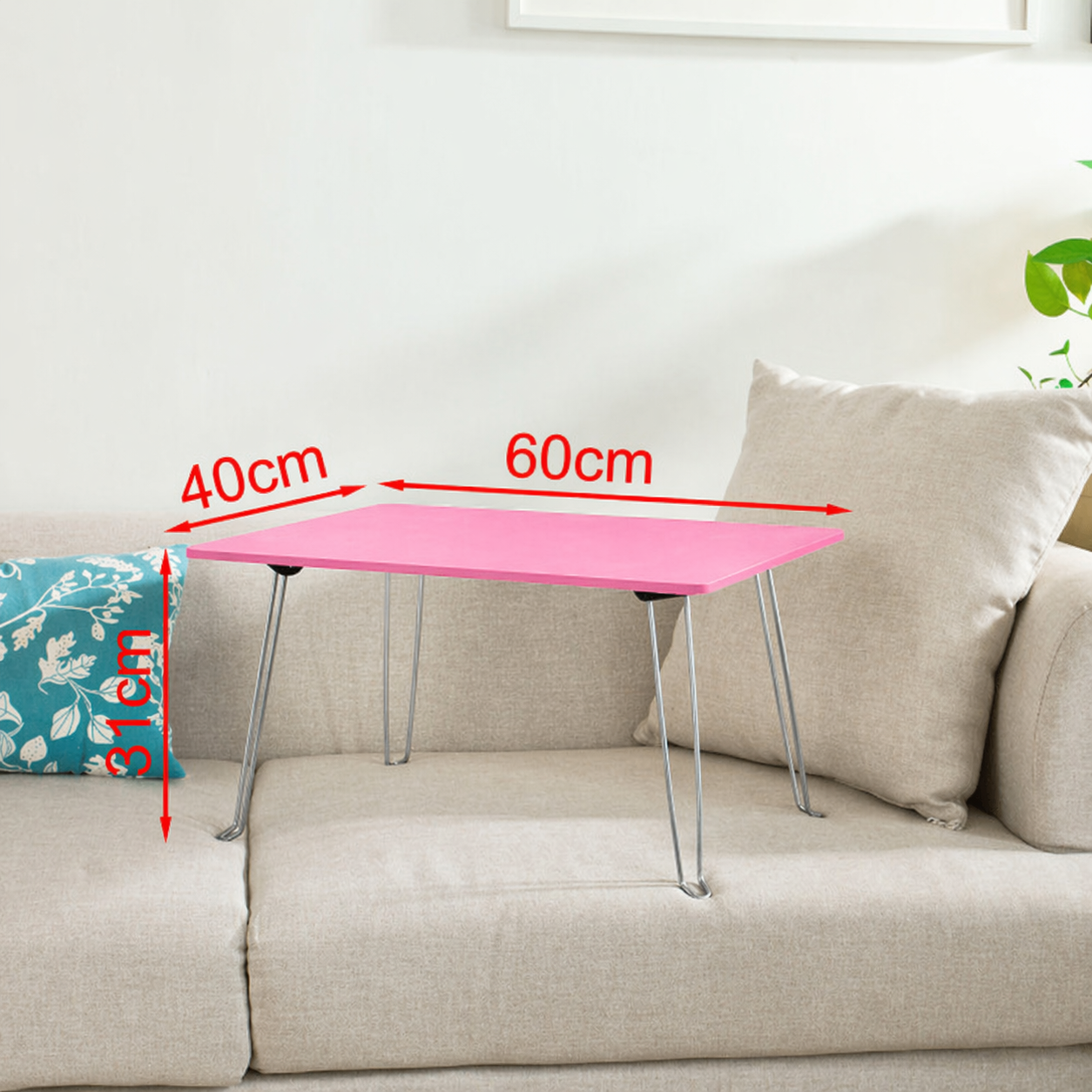 SoBuy Laptoptafel - 60x40x31 cm - Hout & Metaal - Compact en Multifunctioneel