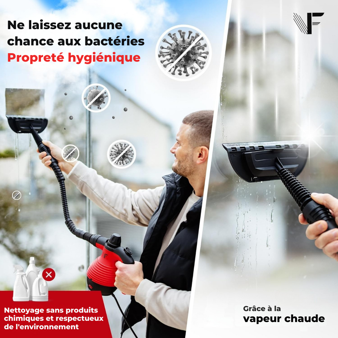 Neighbour's Friend handmatige stoomreiniger - Stoomregeling - Inclusief accessoires - 350 ml tank - Rood