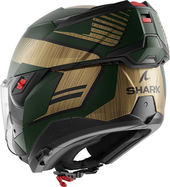 Shark Oxo systeemhelm motorhelm Sikter mat groen goud - Maat M