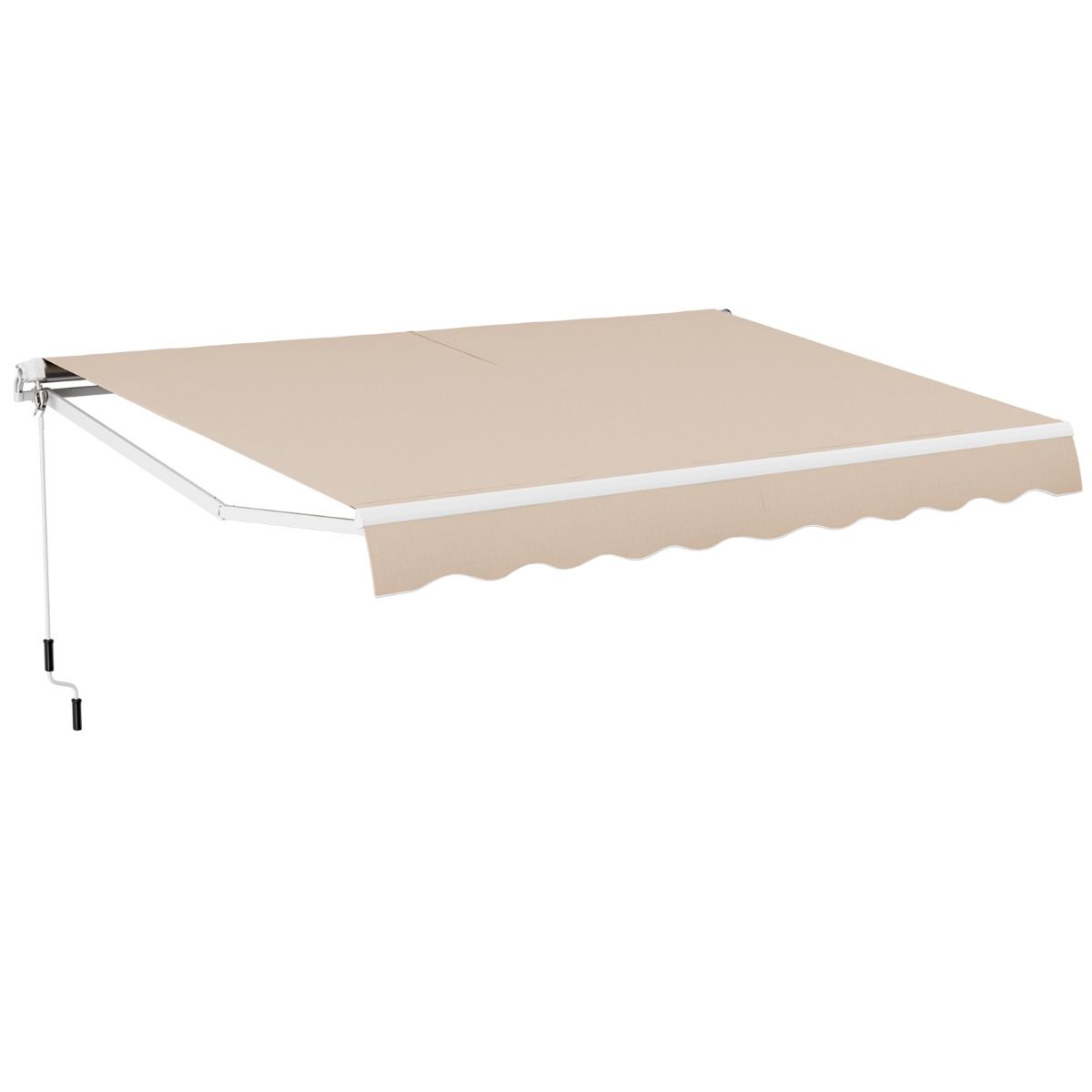 Coast uittrekbaar terraszonnescherm - handmatige slinger - aluminium frame - beige 4 x 2,5 m