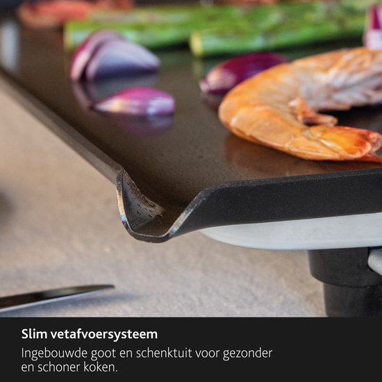 Boska Elektrische Grillplaat Pro – 35x56 cm Eiken Handgrepen – Teppanyaki-plaat