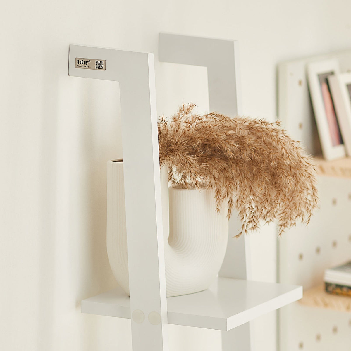SoBuy Ladderkast - 4 Planken - 33x180x23 cm - Wit