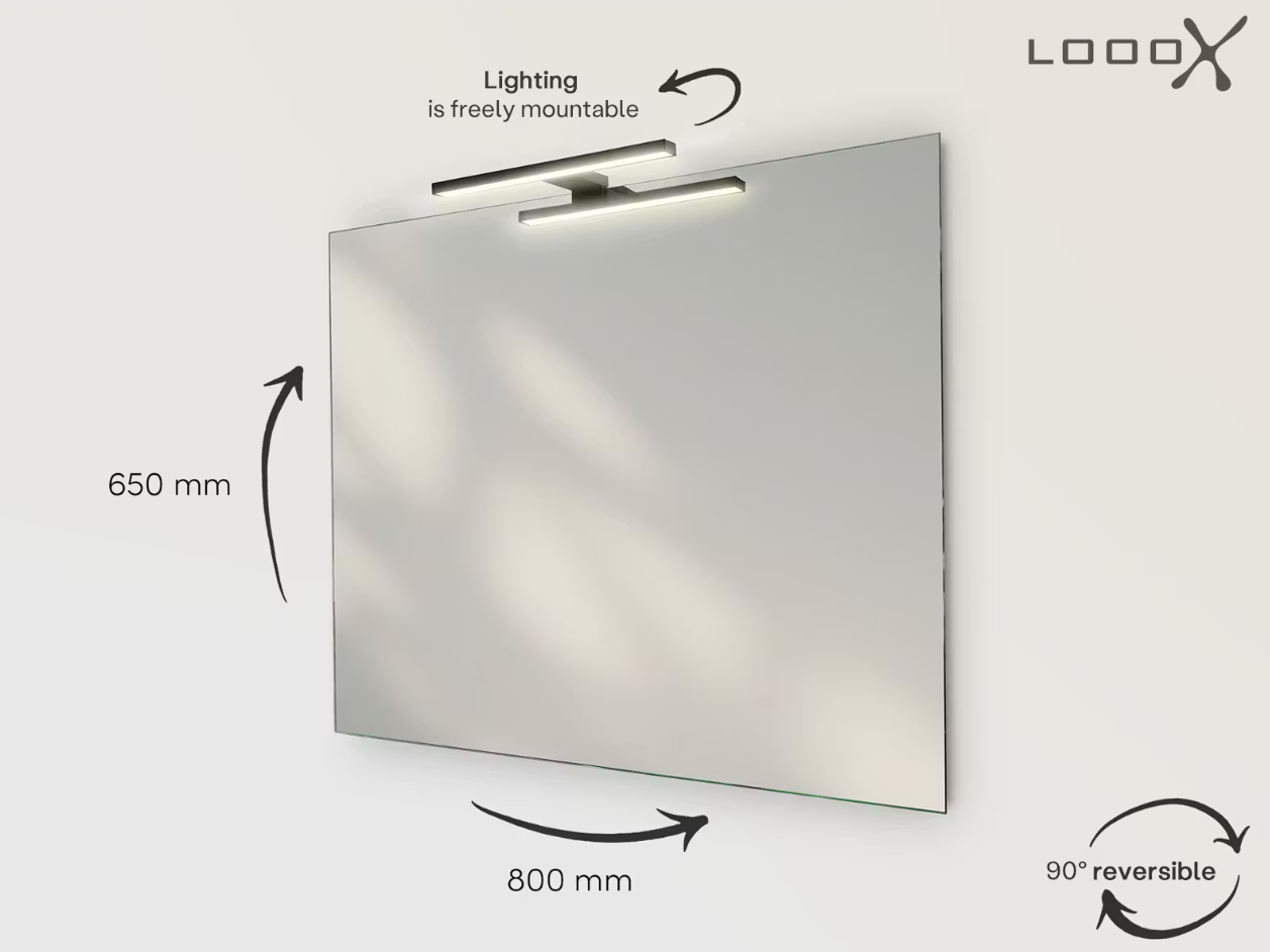 LoooX Luxe Badkamerspiegel met LED Licht - 80 x 65 cm