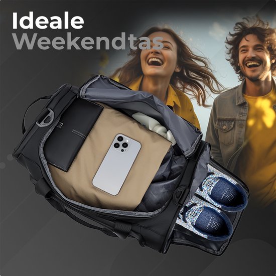Sporttas - Sporttas Heren - Weekendtas Heren - Sport Tas Met Schoenenvak - Duffel Bag - Fitness Tas