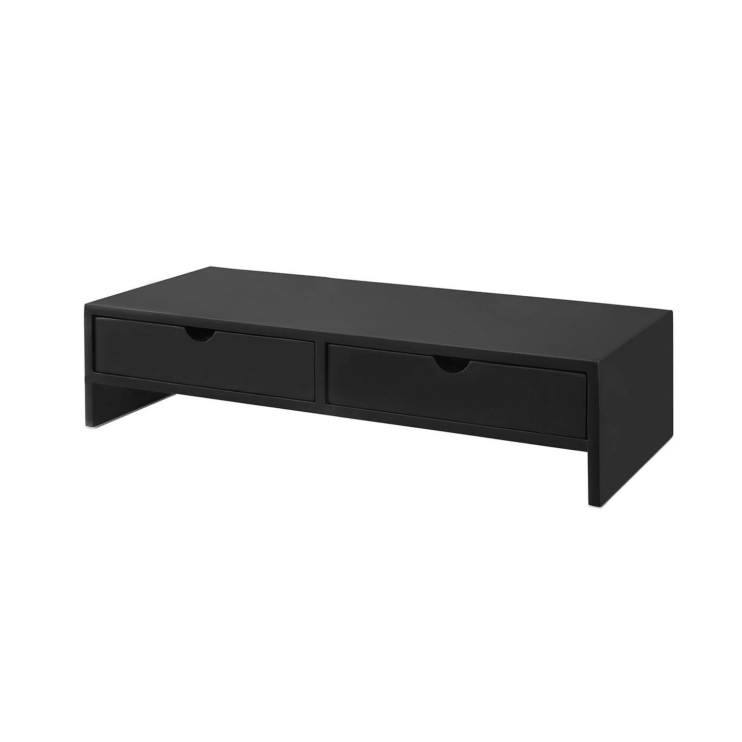 SoBuy BBF02-Sch Monitorstandaard Computerstandaard Bureau-organizer met 2 Laden - 47x11x18cm (Zwart)